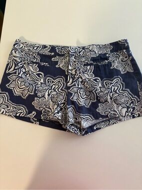 GAP Navy Shorts with White Floral Paisley Print